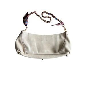 Designed For Joy Shoulder Baguette Bag Small Tan Leather Scarf Chain Strap